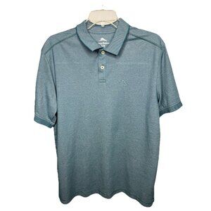 Tommy Bahama Mens Medium Polo Shirt Blue Marlin‎ Logo Short Sleeve Casual Golf
